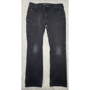 ARIAT Rebar M4‎ Relaxed Straight Mens 34x32 Cargo Side Pocket Work Pants Black